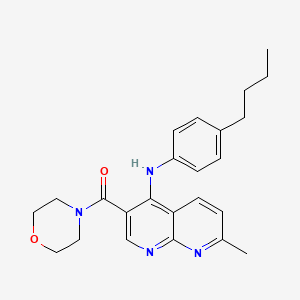 molecular formula C24H28N4O2 B2813779 N-(4-butylphenyl)-7-methyl-3-(morpholine-4-carbonyl)-1,8-naphthyridin-4-amine CAS No. 1251617-66-9