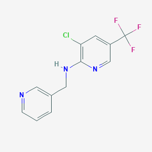molecular formula C12H9ClF3N3 B2813793 3-chloro-N-(pyridin-3-ylmethyl)-5-(trifluoromethyl)pyridin-2-amine CAS No. 243644-08-8
