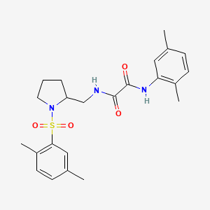 molecular formula C23H29N3O4S B2813795 N-{[1-(2,5-dimethylbenzenesulfonyl)pyrrolidin-2-yl]methyl}-N'-(2,5-dimethylphenyl)ethanediamide CAS No. 896290-53-2