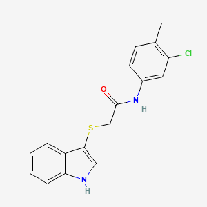 molecular formula C17H15ClN2OS B2813796 N-(3-chloro-4-methylphenyl)-2-(1H-indol-3-ylsulfanyl)acetamide CAS No. 905699-52-7