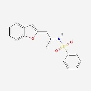 molecular formula C17H17NO3S B2813804 N-[1-(1-benzofuran-2-yl)propan-2-yl]benzenesulfonamide CAS No. 2034380-57-7