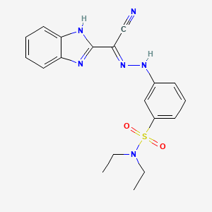 B2813811 (E)-N'-(3-(N,N-diethylsulfamoyl)phenyl)-1H-benzo[d]imidazole-2-carbohydrazonoyl cyanide CAS No. 327091-65-6