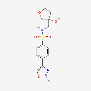molecular formula C15H18N2O5S B2813812 N-((3-hydroxytetrahydrofuran-3-yl)methyl)-4-(2-methyloxazol-4-yl)benzenesulfonamide CAS No. 2034458-39-2