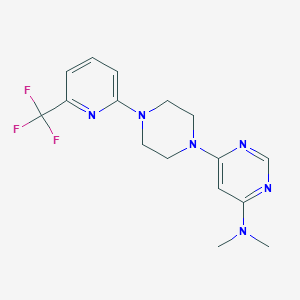 molecular formula C16H19F3N6 B2813866 N,N-dimethyl-6-{4-[6-(trifluoromethyl)pyridin-2-yl]piperazin-1-yl}pyrimidin-4-amine CAS No. 2415512-47-7