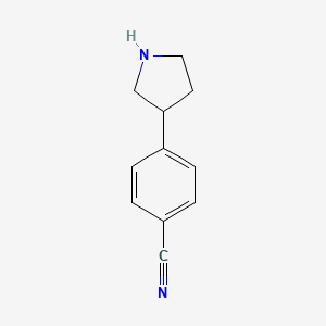 molecular formula C11H12N2 B2813882 4-(Pyrrolidin-3-YL)benzonitrile CAS No. 1203798-71-3