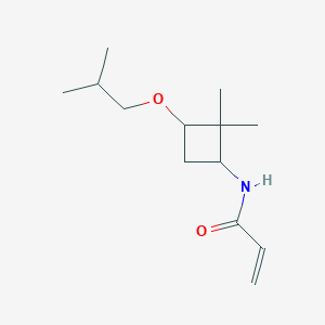 molecular formula C13H23NO2 B2813888 N-[2,2-Dimethyl-3-(2-methylpropoxy)cyclobutyl]prop-2-enamide CAS No. 2305476-14-4