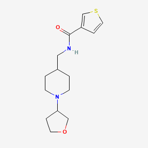 molecular formula C15H22N2O2S B2813895 N-{[1-(oxolan-3-yl)piperidin-4-yl]methyl}thiophene-3-carboxamide CAS No. 2034204-11-8