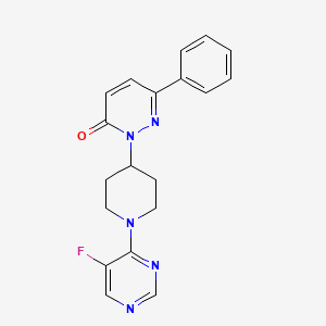 molecular formula C19H18FN5O B2813917 2-[1-(5-Fluoropyrimidin-4-yl)piperidin-4-yl]-6-phenyl-2,3-dihydropyridazin-3-one CAS No. 2380063-43-2