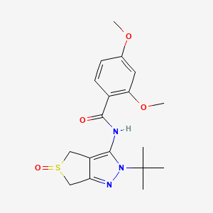 molecular formula C18H23N3O4S B2813966 N-{2-tert-butyl-5-oxo-2H,4H,6H-5lambda4-thieno[3,4-c]pyrazol-3-yl}-2,4-dimethoxybenzamide CAS No. 958587-37-6
