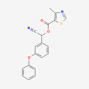 molecular formula C19H14N2O3S B2813968 Cyano(3-phenoxyphenyl)methyl 4-methyl-1,3-thiazole-5-carboxylate CAS No. 329701-99-7