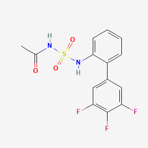 molecular formula C14H11F3N2O3S B2813979 N-{[2-(3,4,5-trifluorophenyl)phenyl]sulfamoyl}acetamide CAS No. 1798736-25-0