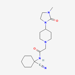 molecular formula C18H29N5O2 B2813989 N-(1-cyanocyclohexyl)-2-[4-(3-methyl-2-oxoimidazolidin-1-yl)piperidin-1-yl]acetamide CAS No. 1375164-26-3
