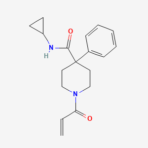 molecular formula C18H22N2O2 B2814014 N-cyclopropyl-4-phenyl-1-(prop-2-enoyl)piperidine-4-carboxamide CAS No. 2201424-21-5