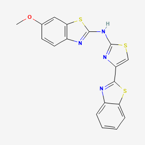 N-[4-(1,3-benzothiazol-2-yl)-1,3-thiazol-2-yl]-6-methoxy-1,3-benzothiazol-2-amine