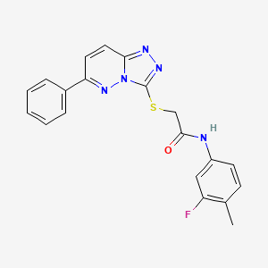 molecular formula C20H16FN5OS B2814050 N-(3-fluoro-4-methylphenyl)-2-({6-phenyl-[1,2,4]triazolo[4,3-b]pyridazin-3-yl}sulfanyl)acetamide CAS No. 894037-28-6