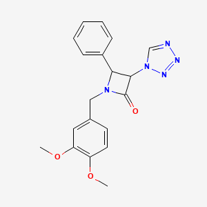 1-[(3,4-dimethoxyphenyl)methyl]-4-phenyl-3-(1H-1,2,3,4-tetrazol-1-yl)azetidin-2-one