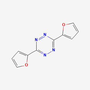 molecular formula C10H6N4O2 B2814059 3,6-Bis(furan-2-yl)-1,2,4,5-tetrazine 