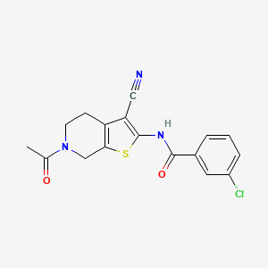 N-(6-acetyl-3-cyano-5,7-dihydro-4H-thieno[2,3-c]pyridin-2-yl)-3-chlorobenzamide