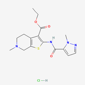 ethyl 6-methyl-2-(1-methyl-1H-pyrazole-5-carboxamido)-4,5,6,7-tetrahydrothieno[2,3-c]pyridine-3-carboxylate hydrochloride