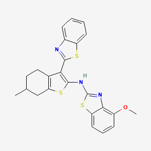 N-(3-(benzo[d]thiazol-2-yl)-6-methyl-4,5,6,7-tetrahydrobenzo[b]thiophen-2-yl)-4-methoxybenzo[d]thiazol-2-amine