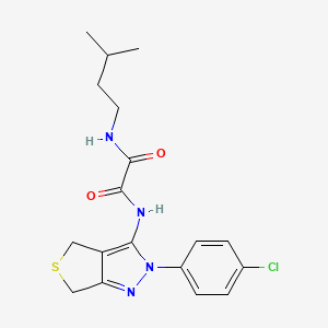 N'-[2-(4-chlorophenyl)-4,6-dihydrothieno[3,4-c]pyrazol-3-yl]-N-(3-methylbutyl)oxamide