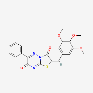 (2E)-6-phenyl-2-(3,4,5-trimethoxybenzylidene)-7H-[1,3]thiazolo[3,2-b][1,2,4]triazine-3,7(2H)-dione