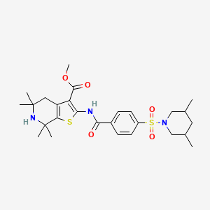 Methyl 2-[[4-(3,5-dimethylpiperidin-1-yl)sulfonylbenzoyl]amino]-5,5,7,7-tetramethyl-4,6-dihydrothieno[2,3-c]pyridine-3-carboxylate