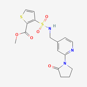 molecular formula C16H17N3O5S2 B2814128 methyl 3-({[2-(2-oxopyrrolidin-1-yl)pyridin-4-yl]methyl}sulfamoyl)thiophene-2-carboxylate CAS No. 2034389-22-3