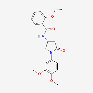 molecular formula C21H24N2O5 B2814130 N-[1-(3,4-dimethoxyphenyl)-5-oxopyrrolidin-3-yl]-2-ethoxybenzamide CAS No. 900996-63-6