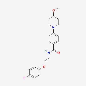 molecular formula C21H25FN2O3 B2814132 N-[2-(4-fluorophenoxy)ethyl]-4-(4-methoxypiperidin-1-yl)benzamide CAS No. 2034522-18-2