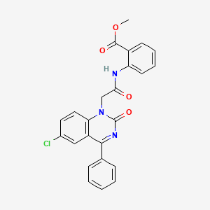 molecular formula C24H18ClN3O4 B2814160 Methyl 2-[2-(6-chloro-2-oxo-4-phenyl-1,2-dihydroquinazolin-1-yl)acetamido]benzoate CAS No. 932452-71-6