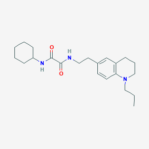 molecular formula C22H33N3O2 B2814177 N'-cyclohexyl-N-[2-(1-propyl-1,2,3,4-tetrahydroquinolin-6-yl)ethyl]ethanediamide CAS No. 955793-06-3