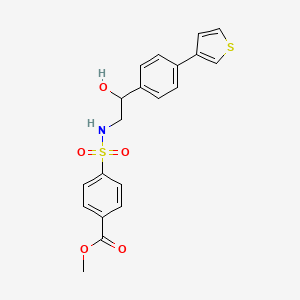 molecular formula C20H19NO5S2 B2814182 Methyl 4-({2-hydroxy-2-[4-(thiophen-3-yl)phenyl]ethyl}sulfamoyl)benzoate CAS No. 2097902-94-6