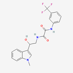 molecular formula C20H18F3N3O3 B2814332 N-[2-hydroxy-2-(1-methyl-1H-indol-3-yl)ethyl]-N'-[3-(trifluoromethyl)phenyl]ethanediamide CAS No. 1448131-38-1