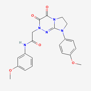molecular formula C21H21N5O5 B2814336 N-(3-methoxyphenyl)-2-(8-(4-methoxyphenyl)-3,4-dioxo-3,4,7,8-tetrahydroimidazo[2,1-c][1,2,4]triazin-2(6H)-yl)acetamide CAS No. 941890-25-1