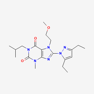 B2814392 8-(3,5-diethyl-1H-pyrazol-1-yl)-1-isobutyl-7-(2-methoxyethyl)-3-methyl-1H-purine-2,6(3H,7H)-dione CAS No. 1014074-89-5