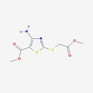 molecular formula C8H10N2O4S2 B2814400 Methyl 4-amino-2-((2-methoxy-2-oxoethyl)thio)thiazole-5-carboxylate CAS No. 13807-04-0