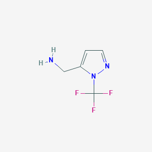 molecular formula C5H6F3N3 B2814407 C-(2-Trifluoromethyl-2H-pyrazol-3-yl)-methylamine CAS No. 2416146-09-1
