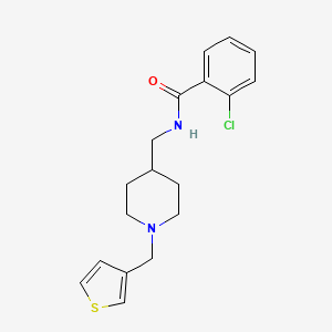 2-chloro-N-((1-(thiophen-3-ylmethyl)piperidin-4-yl)methyl)benzamide