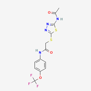 2-[(5-acetamido-1,3,4-thiadiazol-2-yl)sulfanyl]-N-[4-(trifluoromethoxy)phenyl]acetamide