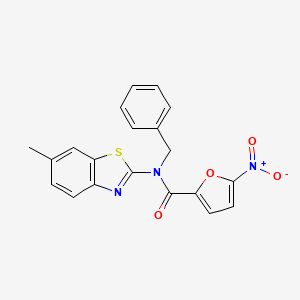 molecular formula C20H15N3O4S B2814470 N-benzyl-N-(6-methyl-1,3-benzothiazol-2-yl)-5-nitrofuran-2-carboxamide CAS No. 899963-78-1