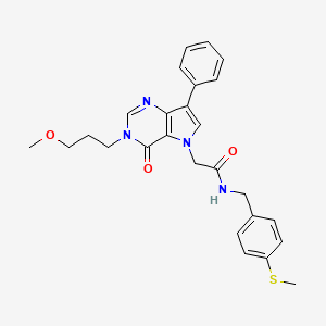 B2814483 2-[3-(3-methoxypropyl)-4-oxo-7-phenyl-3,4-dihydro-5H-pyrrolo[3,2-d]pyrimidin-5-yl]-N-[4-(methylsulfanyl)benzyl]acetamide CAS No. 1251631-82-9