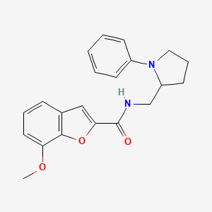B2814487 7-methoxy-N-((1-phenylpyrrolidin-2-yl)methyl)benzofuran-2-carboxamide CAS No. 1797899-07-0