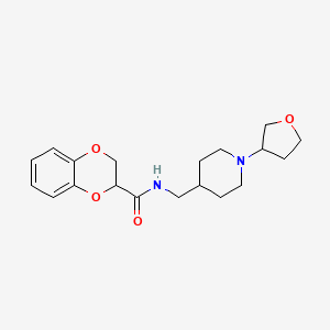 molecular formula C19H26N2O4 B2814516 N-{[1-(oxolan-3-yl)piperidin-4-yl]methyl}-2,3-dihydro-1,4-benzodioxine-2-carboxamide CAS No. 2034555-02-5