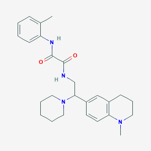 molecular formula C26H34N4O2 B2814531 N-[2-(1-methyl-1,2,3,4-tetrahydroquinolin-6-yl)-2-(piperidin-1-yl)ethyl]-N'-(2-methylphenyl)ethanediamide CAS No. 921903-11-9