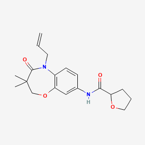 molecular formula C19H24N2O4 B2814538 N-(5-allyl-3,3-dimethyl-4-oxo-2,3,4,5-tetrahydrobenzo[b][1,4]oxazepin-8-yl)tetrahydrofuran-2-carboxamide CAS No. 921794-09-4