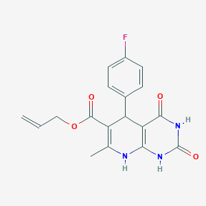 molecular formula C18H16FN3O4 B2814542 prop-2-en-1-yl 5-(4-fluorophenyl)-7-methyl-2,4-dioxo-1H,2H,3H,4H,5H,8H-pyrido[2,3-d]pyrimidine-6-carboxylate CAS No. 683779-00-2