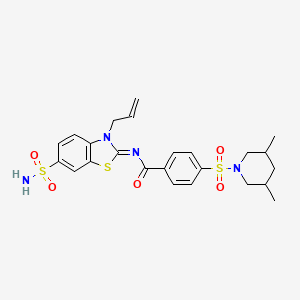 (Z)-N-(3-allyl-6-sulfamoylbenzo[d]thiazol-2(3H)-ylidene)-4-((3,5-dimethylpiperidin-1-yl)sulfonyl)benzamide