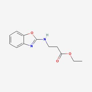 molecular formula C12H14N2O3 B2814640 Ethyl 3-[(1,3-benzoxazol-2-yl)amino]propanoate CAS No. 95082-03-4