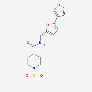 molecular formula C16H20N2O5S B2814646 N-([2,3'-bifuran]-5-ylmethyl)-1-(methylsulfonyl)piperidine-4-carboxamide CAS No. 2034442-10-7